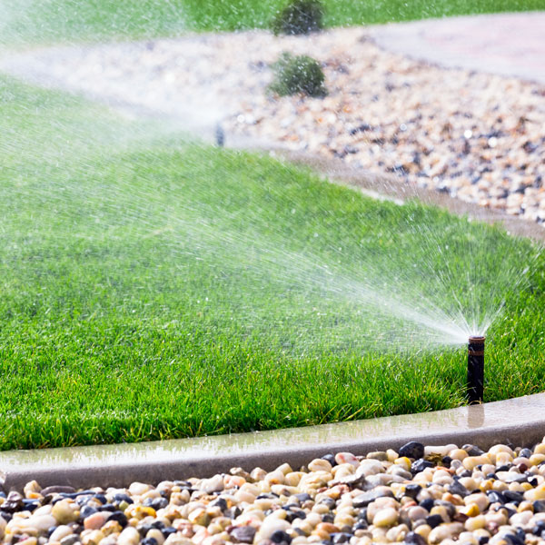 sprinkler watering grass